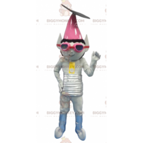 Kovově šedý kostým mimozemského trolla BIGGYMONKEY™ maskota –