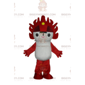 Manga character white and red BIGGYMONKEY™ mascot costume