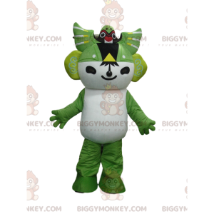 Personaggio manga BIGGYMONKEY™ costume mascotte bianco e verde