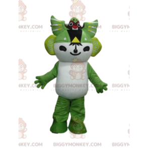 Costume de mascotte BIGGYMONKEY™ de personnage blanc et vert de