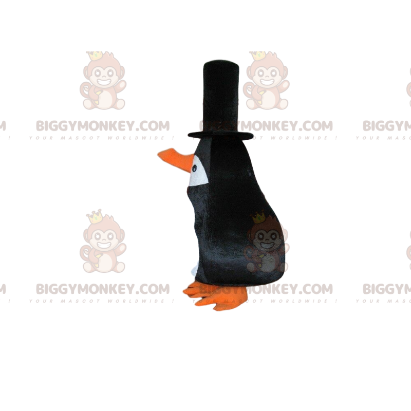 Penguin BIGGYMONKEY™ maskottiasu, pitkänokkainen musta lintuasu