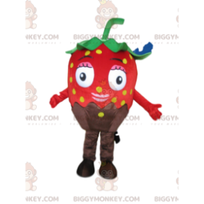 Costume da mascotte BIGGYMONKEY™ fragola rosso cioccolato
