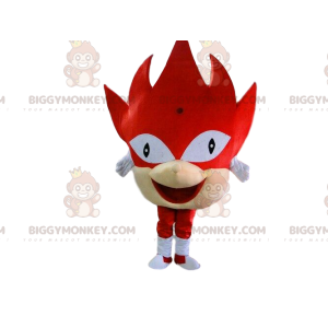 BIGGYMONKEY™ costume da mascotte di mostro rosso con testa