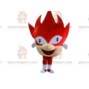 BIGGYMONKEY™ maskotkostume af rødt monster med et kæmpe hoved