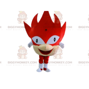 BIGGYMONKEY™ maskotkostume af rødt monster med et kæmpe hoved