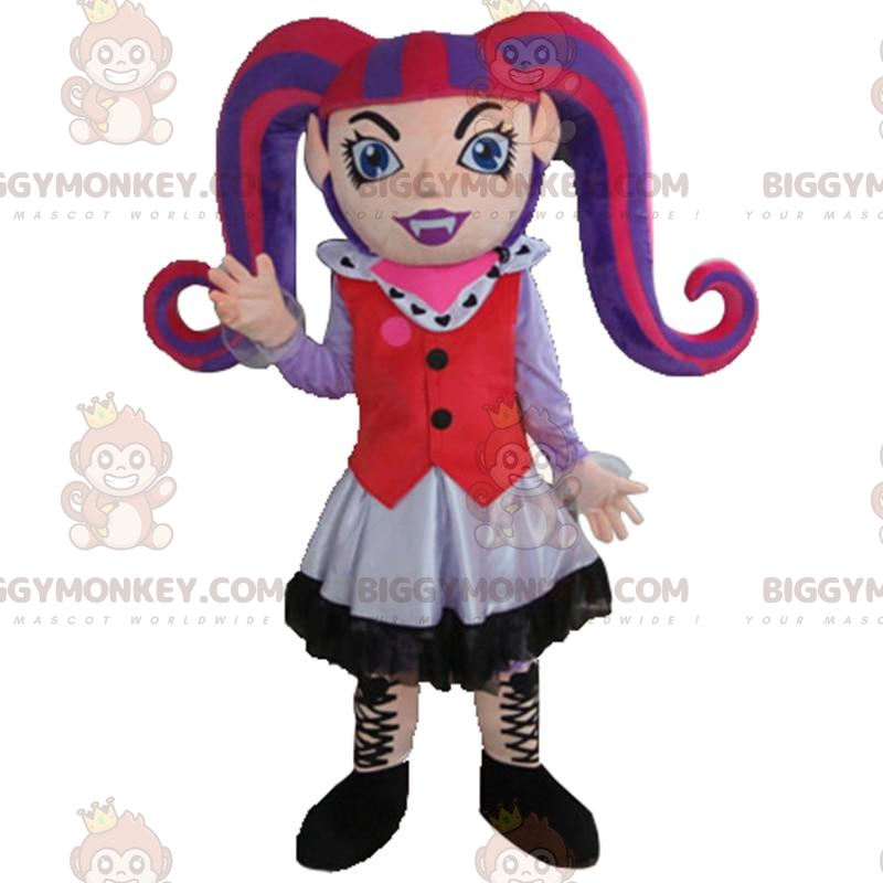 Costume da mascotte ragazza gotica BIGGYMONKEY™, costume da