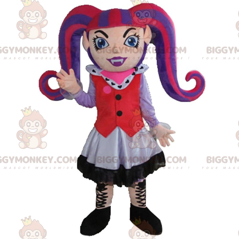 Fato de mascote de menina gótica BIGGYMONKEY™, fantasia de