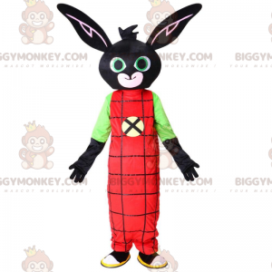 Costume de mascotte BIGGYMONKEY™ de lapin noir avec une