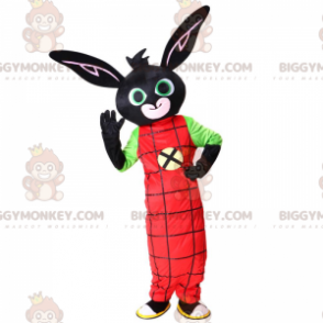 Costume de mascotte BIGGYMONKEY™ de lapin noir avec une