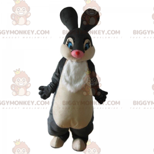 Costume de mascotte BIGGYMONKEY™ de lapin gris et blanc