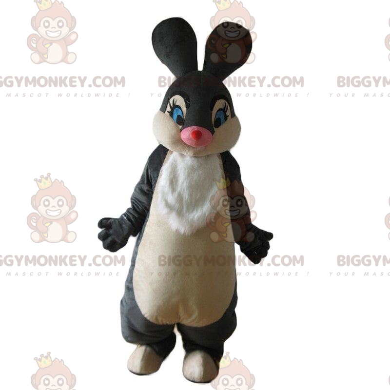 Grå och vit kanin BIGGYMONKEY™ Maskotdräkt, Big Bunny Costume -