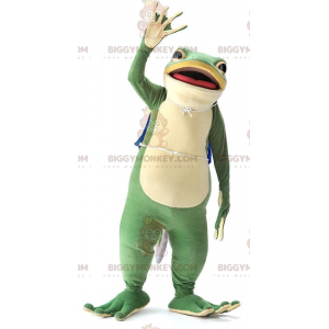Bardzo realistyczny kostium maskotki pięknej zielonej żaby