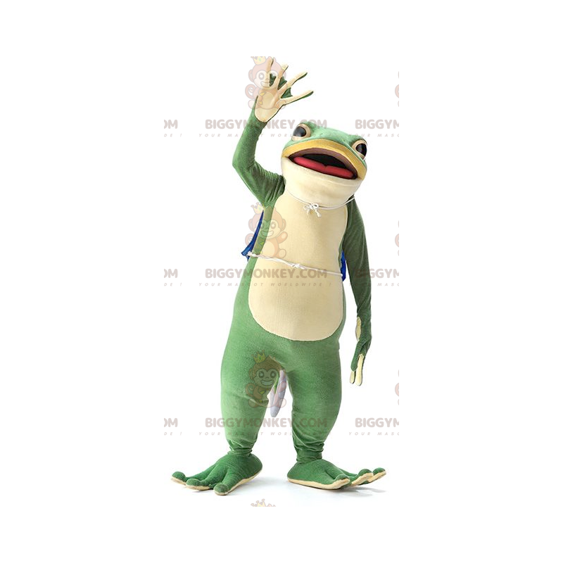 Costume de mascotte BIGGYMONKEY™ de belle grenouille verte très