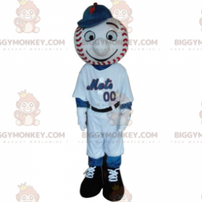 Baseballspiller BIGGYMONKEY™ maskotkostume med kuglehoved -