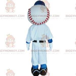 Baseballspiller BIGGYMONKEY™ maskotkostume med kuglehoved -