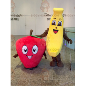 2 maskotki BIGGYMONKEY™: żółty banan i czerwona truskawka -