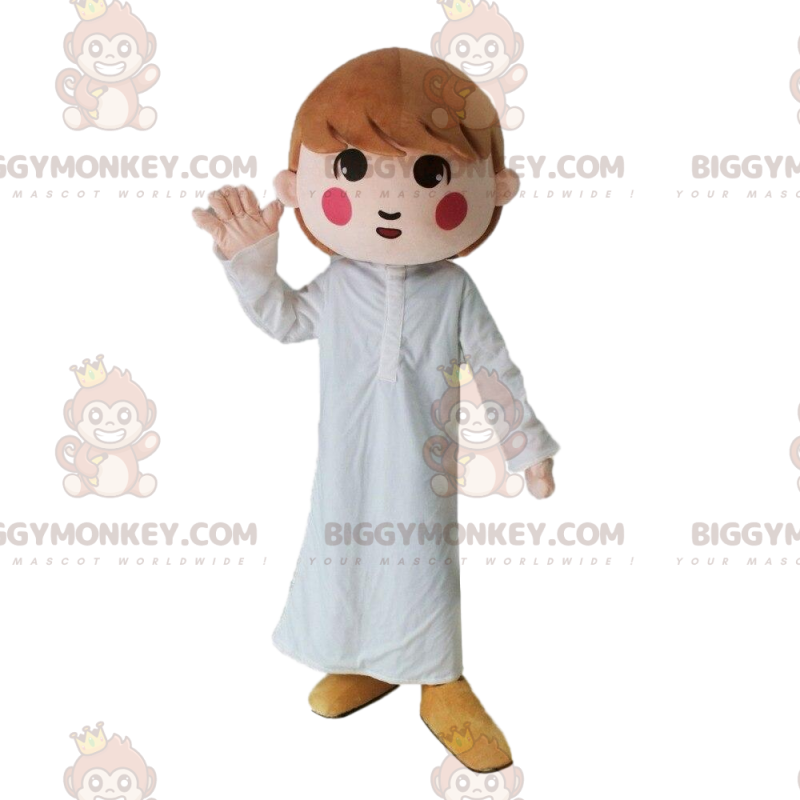 Fato de mascote BIGGYMONKEY™ para menina com pijama branco