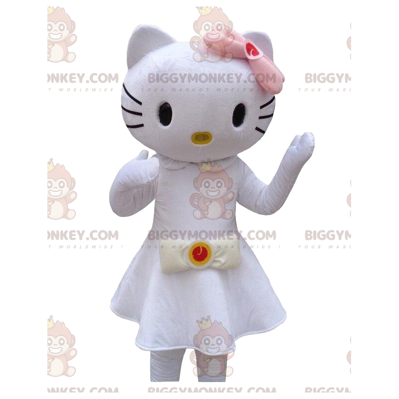 Traje de mascote Hello Kitty BIGGYMONKEY™ vestido com um lindo