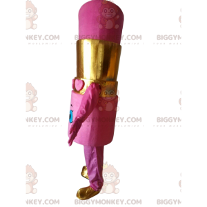 Costume da mascotte BIGGYMONKEY™ rossetto rosa gigante, costume