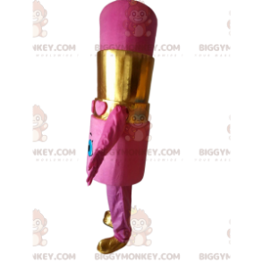 Disfraz de mascota BIGGYMONKEY™ con pintalabios rosa gigante