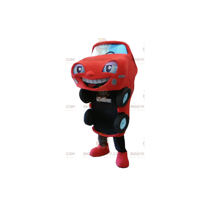 Costume de mascotte BIGGYMONKEY™ de voiture rouge et noire -