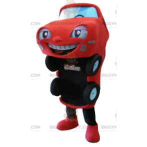 Costume de mascotte BIGGYMONKEY™ de voiture rouge et noire -