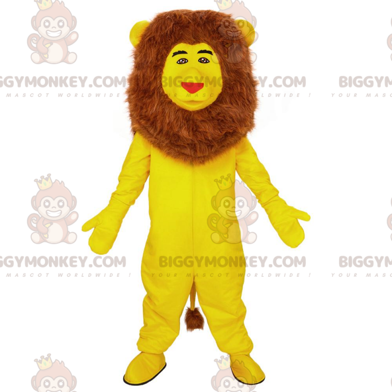 BIGGYMONKEY™ costume mascotte leone giallo, costume felino personalizzabile