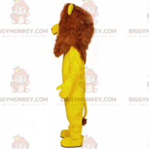 BIGGYMONKEY™ maskotdräkt av gult lejon, anpassningsbar