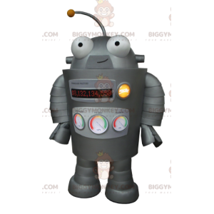 Costume de mascotte BIGGYMONKEY™ de robot gris très rigolo -