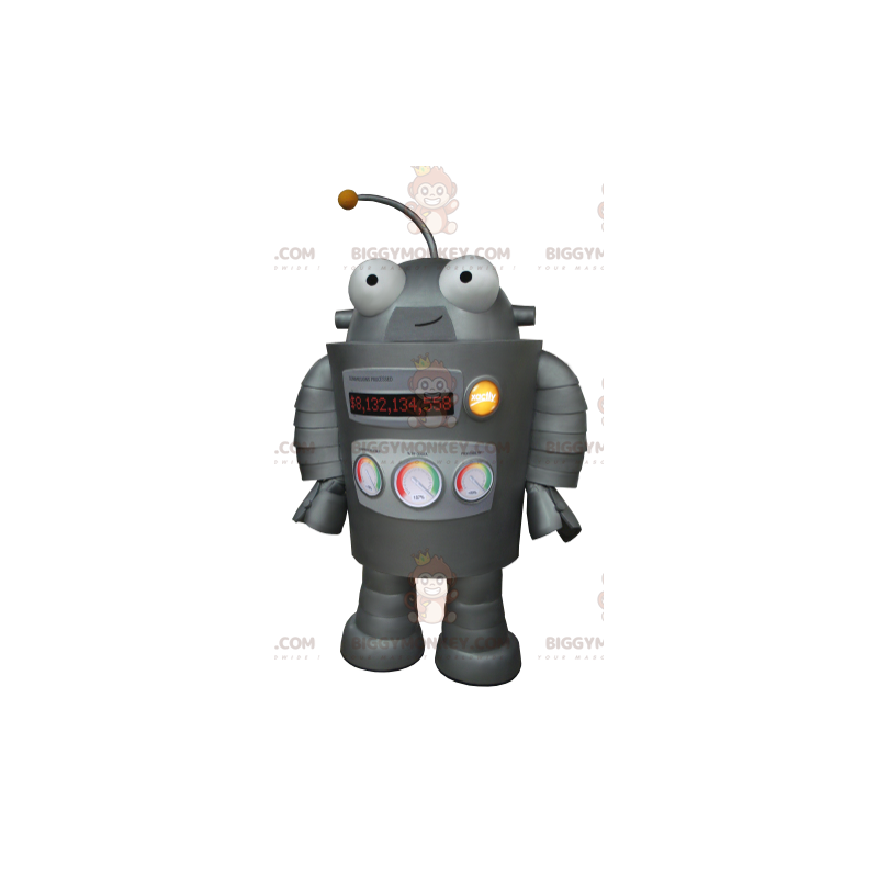 Costume de mascotte BIGGYMONKEY™ de robot gris très rigolo -