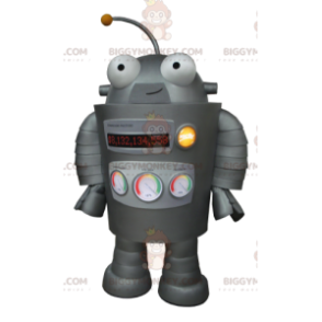 Sehr lustiges graues Roboter-BIGGYMONKEY™-Maskottchen-Kostüm -