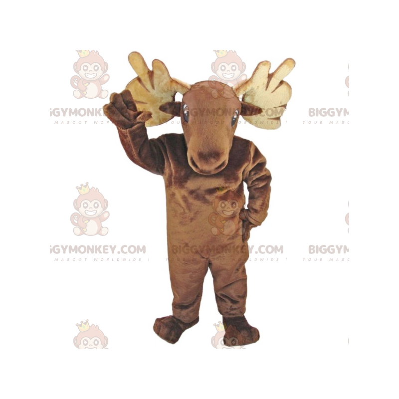 Bruin kariboe rendier eland BIGGYMONKEY™ mascottekostuum -