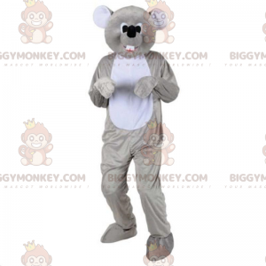 Fantasia de mascote BIGGYMONKEY™ de rato cinza personalizável