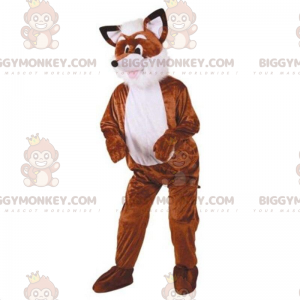Costume mascotte BIGGYMONKEY™ volpe marrone e bianca, costume