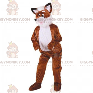 Traje de mascote BIGGYMONKEY™ de raposa marrom e branca