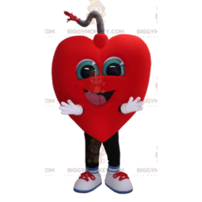 Costume de mascotte BIGGYMONKEY™ de cœur géant et souriant -