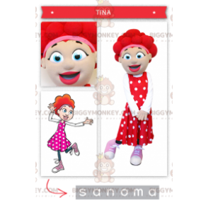 Red Hair Girl BIGGYMONKEY™ Mascot Costume – Biggymonkey.com