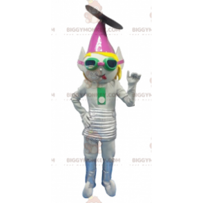 Costume mascotte BIGGYMONKEY™ Troll alieno grigio metallizzato