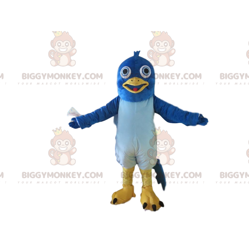 Blue and Yellow Pigeon BIGGYMONKEY™ Mascot Costume, Giant Bird