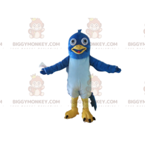 Fantasia de mascote de pombo azul e amarelo BIGGYMONKEY™