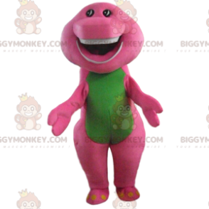 BIGGYMONKEY™ Maskottchenkostüm rosa und grüner Dinosaurier