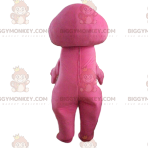 BIGGYMONKEY™ maskotkostume pink og grøn dinosaur, farverigt