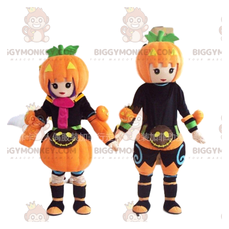 BIGGYMONKEY™s maskot Halloween figurer, græskar kostumer -