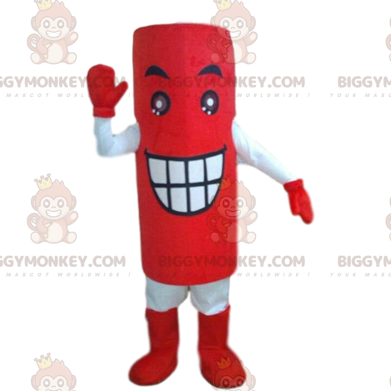 Giant Red Battery BIGGYMONKEY™ maskotdräkt, batteridräkt -
