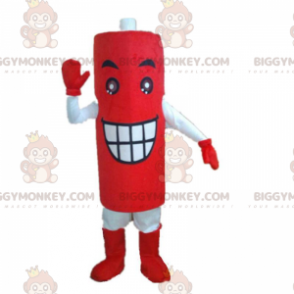 Giant Red Battery BIGGYMONKEY™ maskotdräkt, batteridräkt -