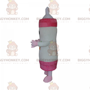 Costume de mascotte BIGGYMONKEY™ de biberon blanc et rose