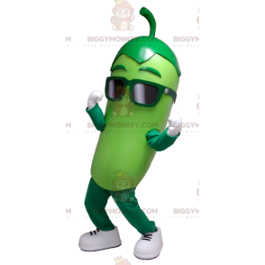 Traje de mascote BIGGYMONKEY™ de picles gigantes verdes –
