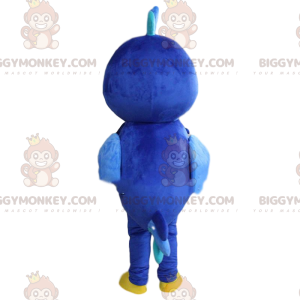 Disfraz de mascota de pájaro azul y amarillo BIGGYMONKEY™