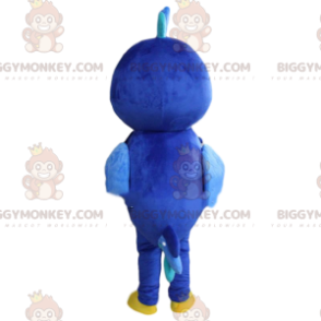 Disfraz de mascota de pájaro azul y amarillo BIGGYMONKEY™