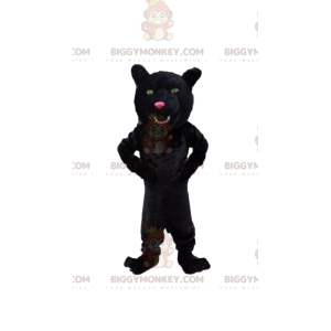 Costume da mascotte pantera nera BIGGYMONKEY™, costume da